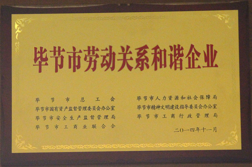 2014年1月     毕节市劳动关系协调企业